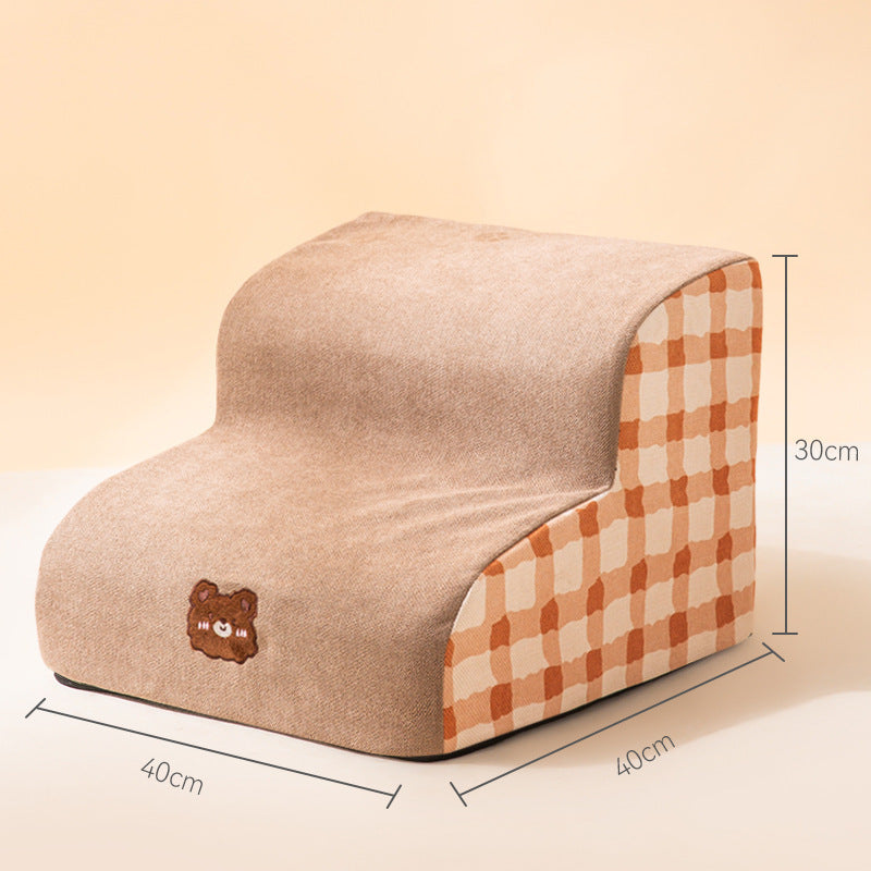 Removable Sponge Pet Stairs – Soft, Foldable Steps with Non-Slip Cover for Small Dogs & Cats