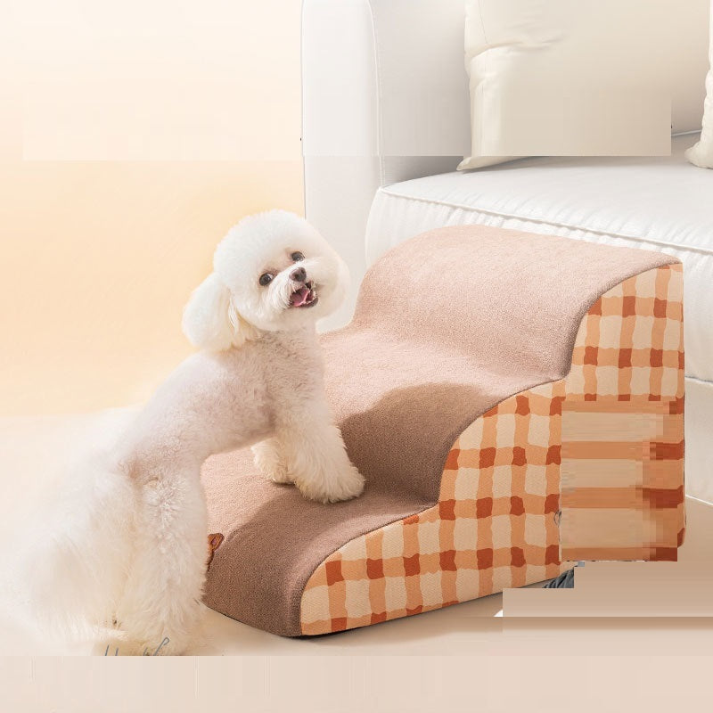 Removable Sponge Pet Stairs – Soft, Foldable Steps with Non-Slip Cover for Small Dogs & Cats