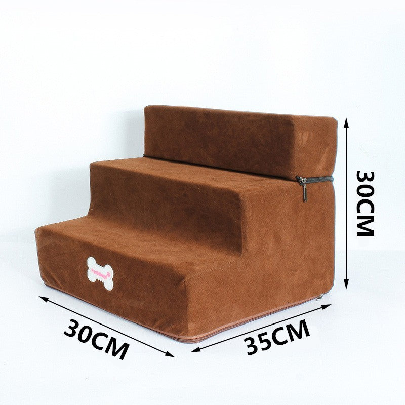 3-Step Indoor Pet Climbing Stairs – Non-Slip, Lightweight Steps for Dogs & Cats