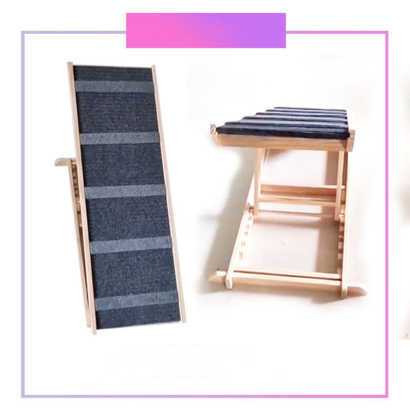 Foldable Car Pet Ramp Ladder – Multi-Step Dog & Cat Climbing Aid for SUVs & Trucks
