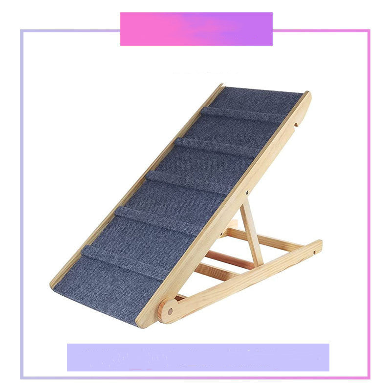 Foldable Car Pet Ramp Ladder – Multi-Step Dog & Cat Climbing Aid for SUVs & Trucks