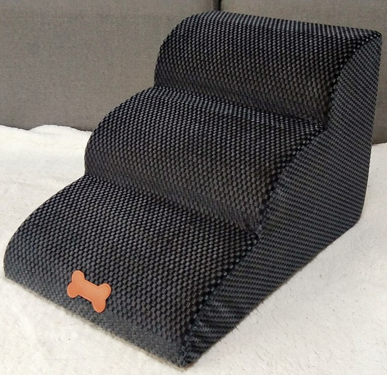 Removable & Washable Sponge Pet Stairs – Soft 3-Step Ladder for Small Dogs & Cats