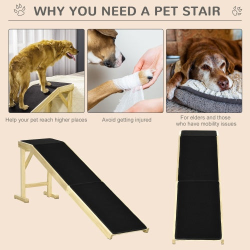 Pet Ramp for Dogs – Non-Slip Carpet Surface with Top Platform for Easy Access to Beds & Sofas
