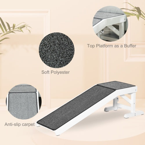 Pet Ramp for Dogs – Non-Slip Carpet with Top Platform, Ramp for Dog Bed & Sofa