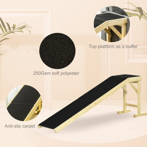 Pet Ramp for Dogs – Non-Slip Carpet Surface with Top Platform for Easy Access to Beds & Sofas
