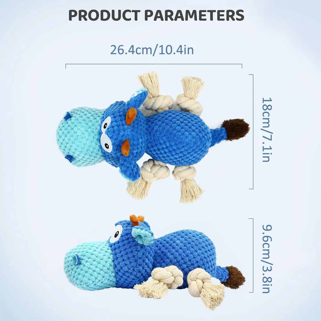 Durable Dog Plush Squeaky Toy – Chew Resistant Stuffed Animal with Crinkle Paper