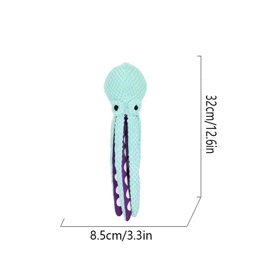 Dog Plush Octopus Toy – Interactive Squeaky Chew Toy for Small & Large Dogs