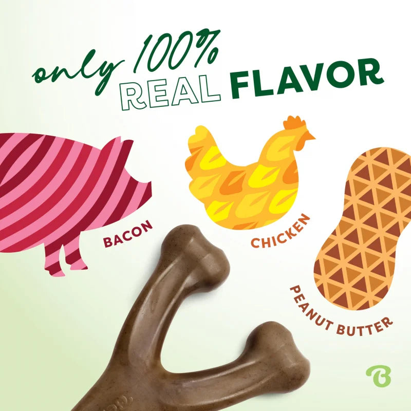 Durable Wishbone Dog Chew Toy – Tough Long-Lasting Bone with Real Bacon Flavor
