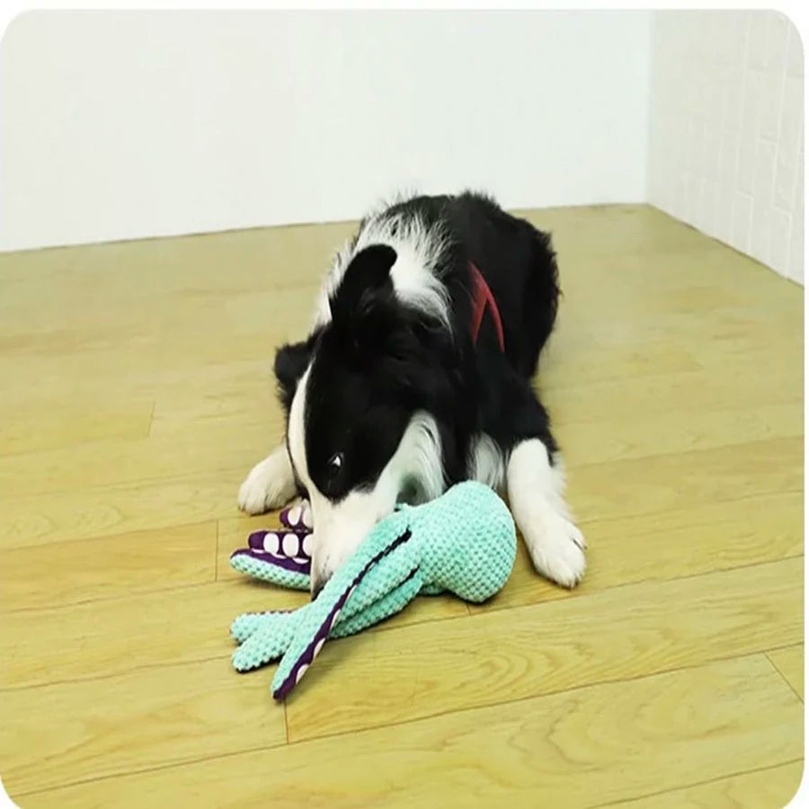 Dog Plush Octopus Toy – Interactive Squeaky Chew Toy for Small & Large Dogs