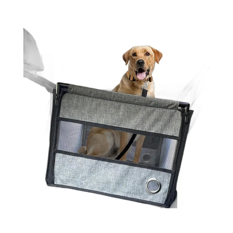 Portable Dog Car Seat – Waterproof Pet Carrier with Safety Mesh for Travel