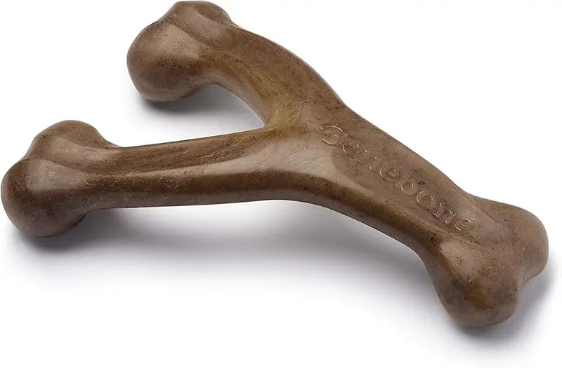 Durable Wishbone Dog Chew Toy – Tough Long-Lasting Bone with Real Bacon Flavor