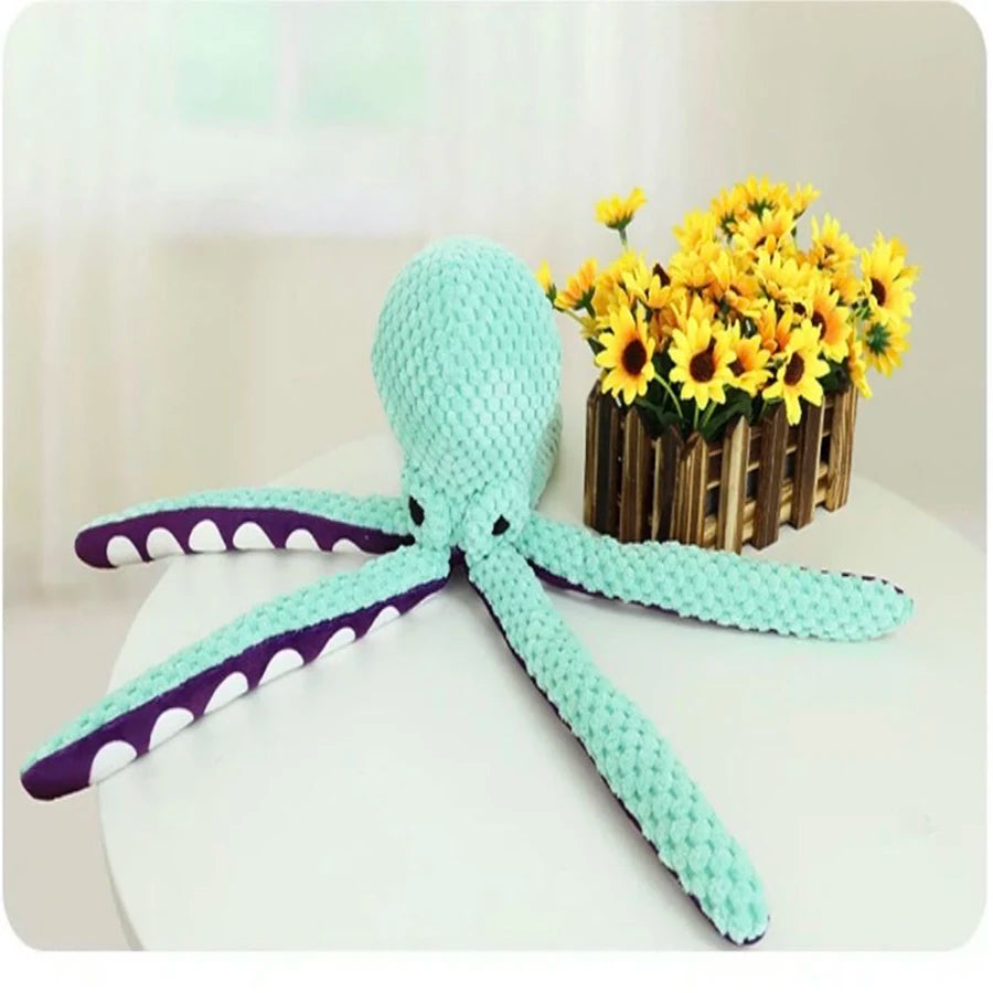 Dog Plush Octopus Toy – Interactive Squeaky Chew Toy for Small & Large Dogs