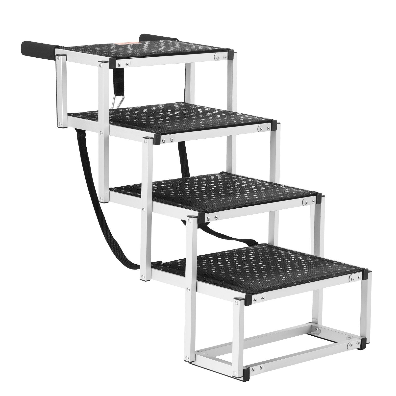 VEVOR 4-Step Folding Dog Car Stairs – Aluminum, Non-Slip Ramp Supporting Up to 150 lbs