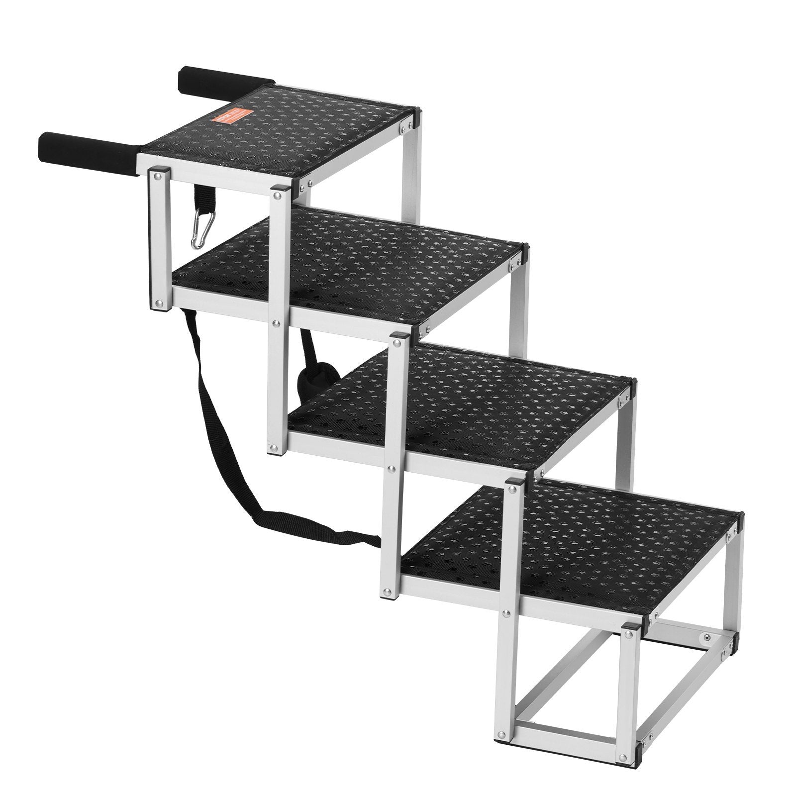 VEVOR 4-Step Folding Dog Car Stairs – Aluminum, Non-Slip Ramp Supporting Up to 150 lbs