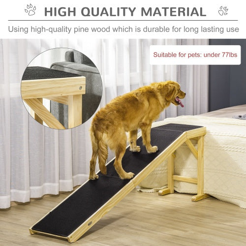 Pet Ramp for Dogs – Non-Slip Carpet Surface with Top Platform for Easy Access to Beds & Sofas